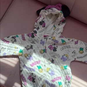 Disney Minnie & Daisy White Quilted Hooded Jacket for Kids